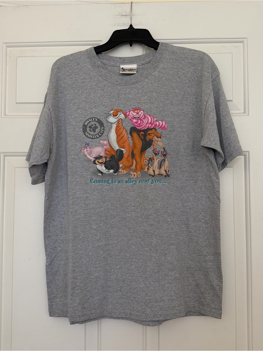Vintage Walt Disney World Sinister Cats T-Shirt L XL Scar Cheshire Siamese 90s